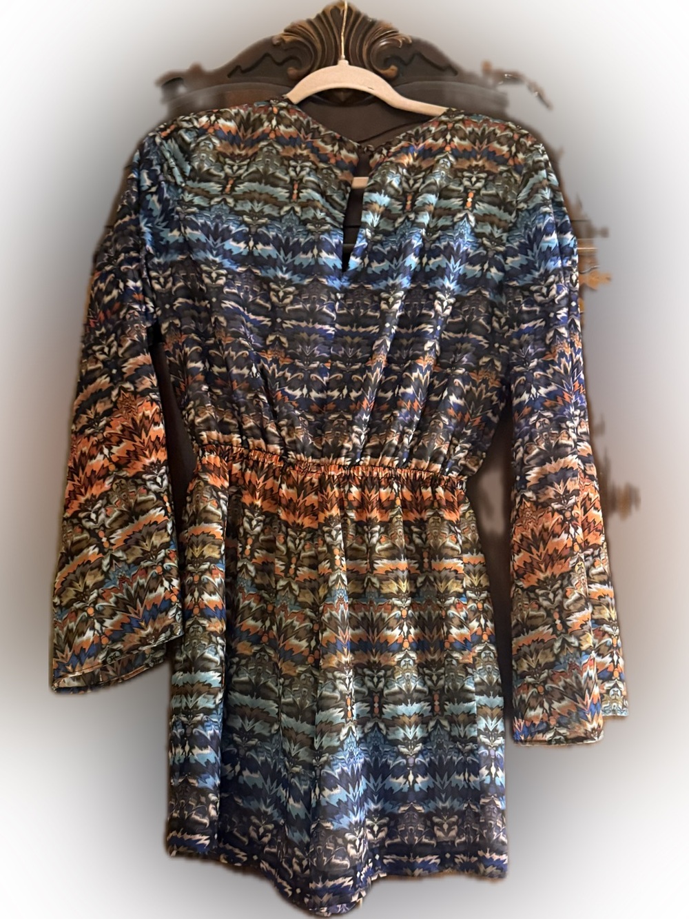 Haute Hippie Tie Dye Bell Sleeve Romper